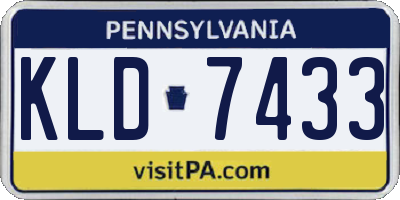 PA license plate KLD7433