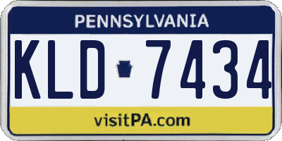 PA license plate KLD7434