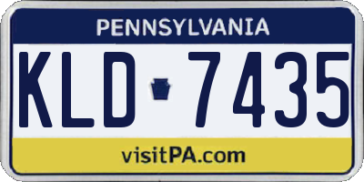 PA license plate KLD7435