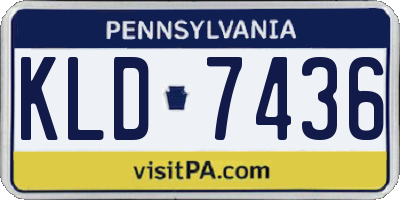 PA license plate KLD7436