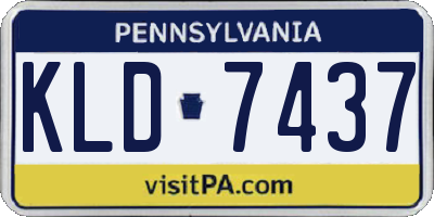 PA license plate KLD7437