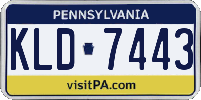 PA license plate KLD7443