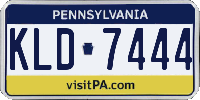 PA license plate KLD7444