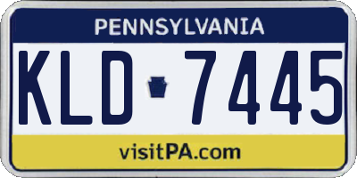 PA license plate KLD7445