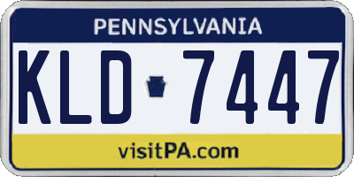 PA license plate KLD7447