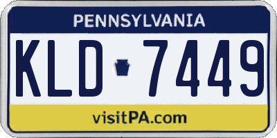PA license plate KLD7449