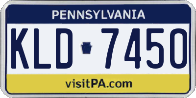PA license plate KLD7450