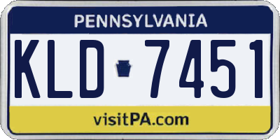 PA license plate KLD7451