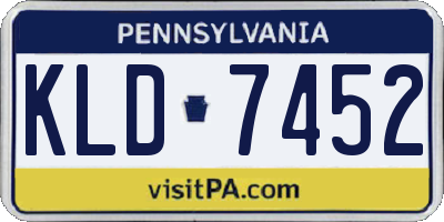PA license plate KLD7452