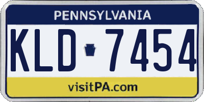 PA license plate KLD7454