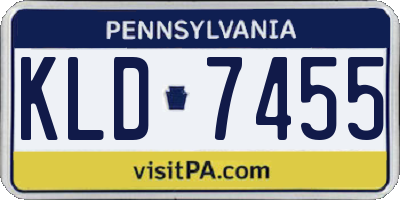 PA license plate KLD7455