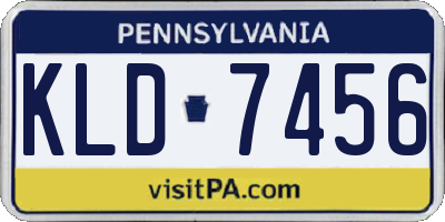 PA license plate KLD7456