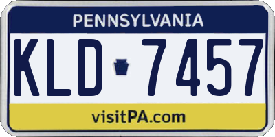 PA license plate KLD7457