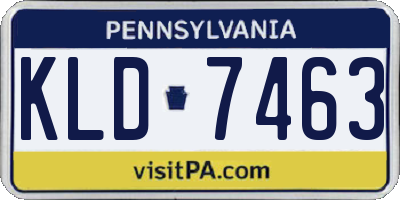 PA license plate KLD7463