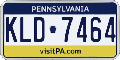 PA license plate KLD7464