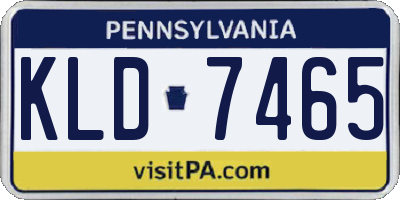 PA license plate KLD7465