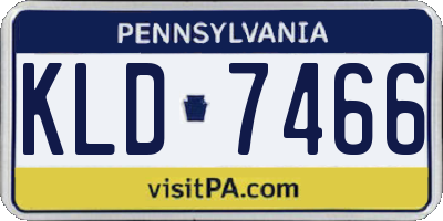 PA license plate KLD7466
