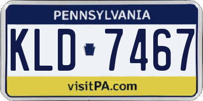 PA license plate KLD7467