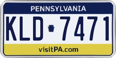 PA license plate KLD7471