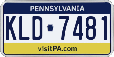 PA license plate KLD7481