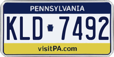 PA license plate KLD7492