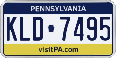 PA license plate KLD7495