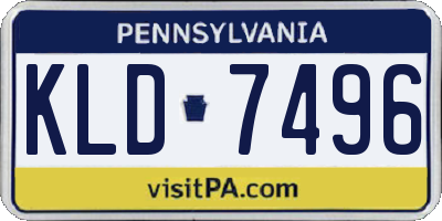 PA license plate KLD7496