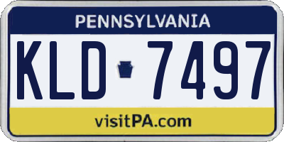 PA license plate KLD7497
