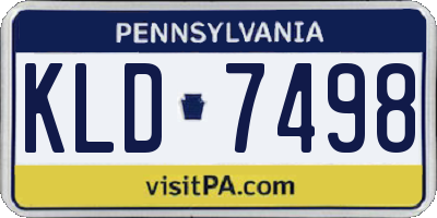 PA license plate KLD7498