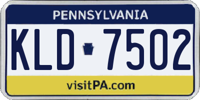 PA license plate KLD7502