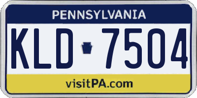PA license plate KLD7504