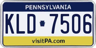 PA license plate KLD7506