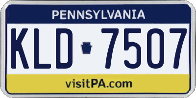 PA license plate KLD7507