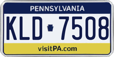PA license plate KLD7508