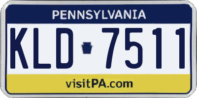 PA license plate KLD7511