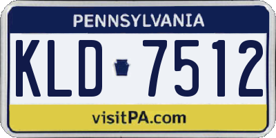 PA license plate KLD7512