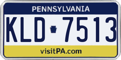 PA license plate KLD7513