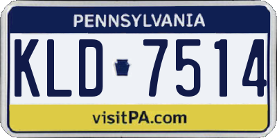 PA license plate KLD7514