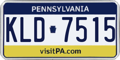 PA license plate KLD7515