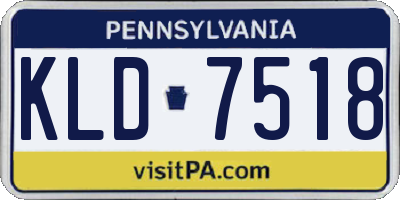 PA license plate KLD7518