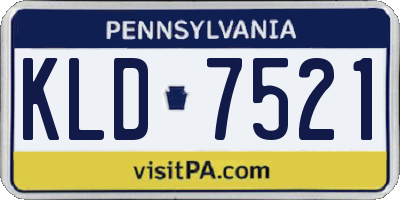 PA license plate KLD7521