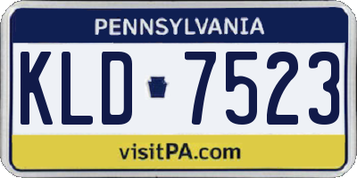 PA license plate KLD7523