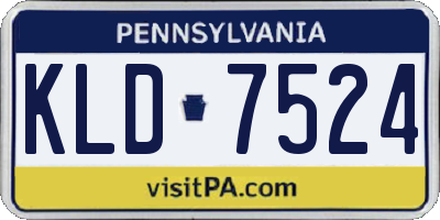 PA license plate KLD7524