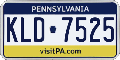 PA license plate KLD7525