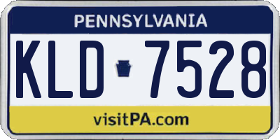 PA license plate KLD7528