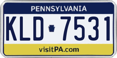 PA license plate KLD7531