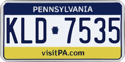 PA license plate KLD7535