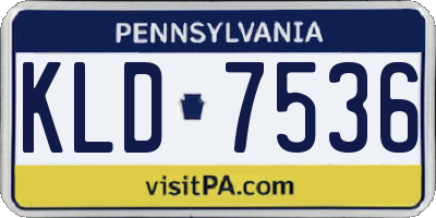 PA license plate KLD7536