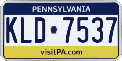 PA license plate KLD7537