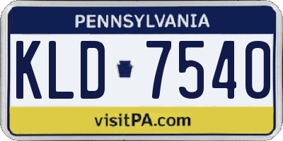 PA license plate KLD7540